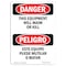 Signmission Safety Sign, OSHA Danger, 14" Height, This Equipment Will Maim Or Kill Bilingual Spanish OS-DS-D-1014-VS-1821 - alternate 1
